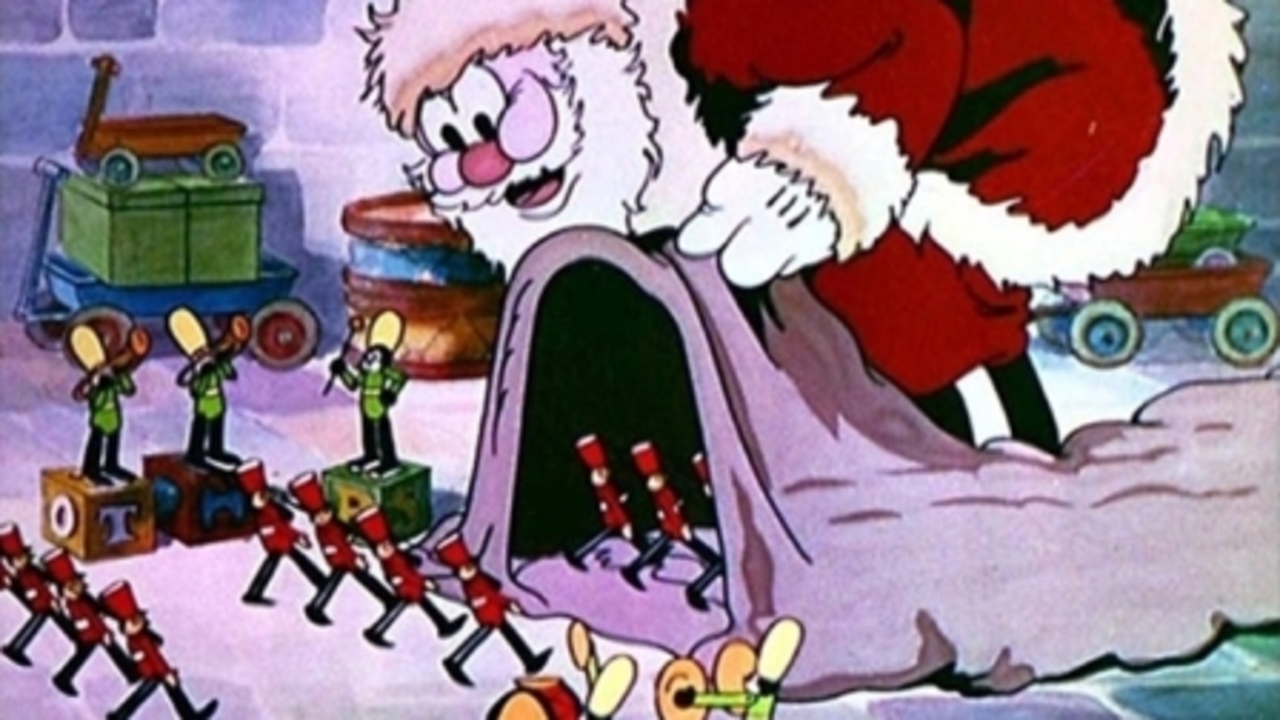 Leksaker som går in i jultomtens säck på Kalle Ankas julafton
